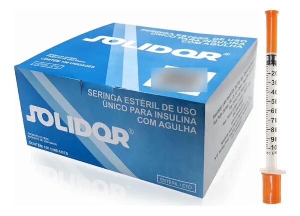 Seringa 1 Ml C/ag 8 X 0.3 Insulina Solidor